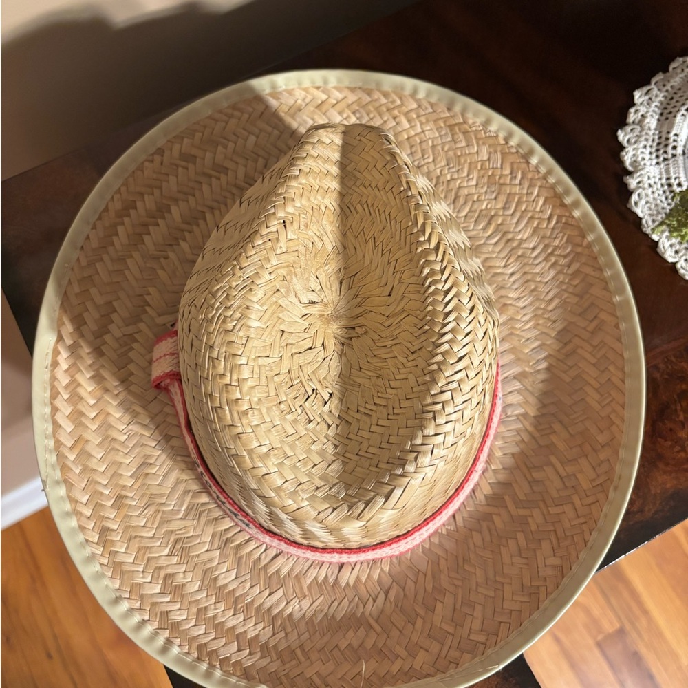 Straw Hat with Pink Band - Picture 2 of 12